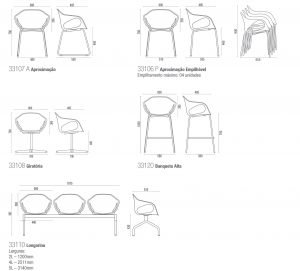 Dimensões da Cadeira Stay Cavaletti
