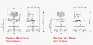 dimensões cadeira caixa industrial ergonomica