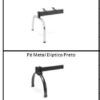 Opções de pés da longarina Vênus: metal preto, metal cromado, metal elíptico preto e metal elíptico cromado