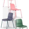 Cadeira polipropileno versatile cores vermelho rosa verde e azul