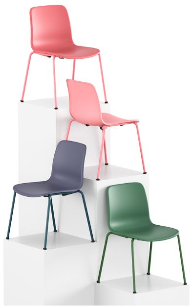 Cadeira polipropileno versatile cores vermelho rosa verde e azul