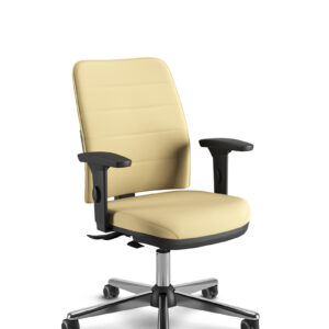 Cadeira Executiva NewNet Soft 16503 SRE – braços SL New PU – base estampada – bege
