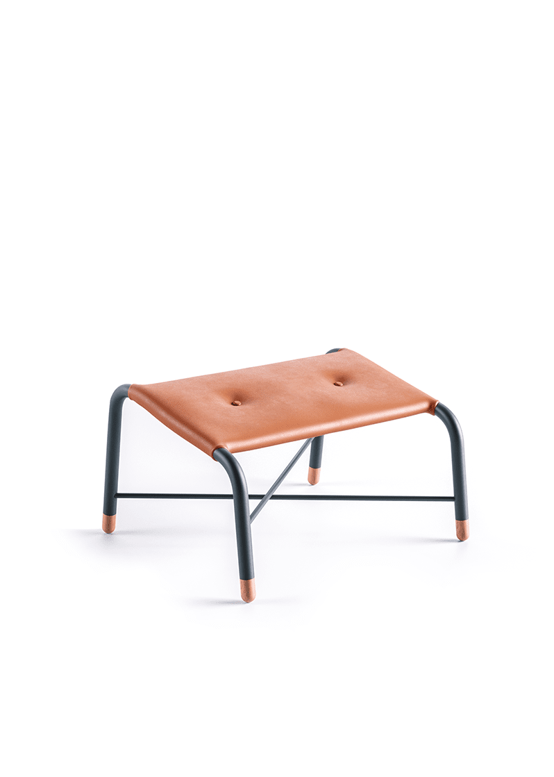 Conjunto Stretch – sofá, banqueta ottoman e mesa lateral