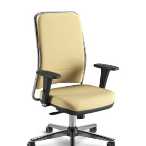 Cadeira Presidente NewNet Soft 16501 Syncron – braços 3D – base estampada – bege