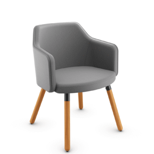Poltrona Duo 36174 – base pé palito em madeira envernizada