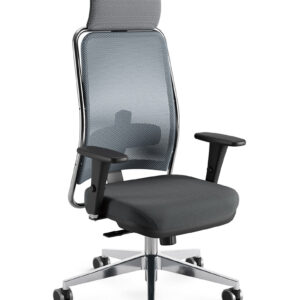 Cadeira Presidente NewNet 16001 AC Syncron – braços 3D – base alumínio