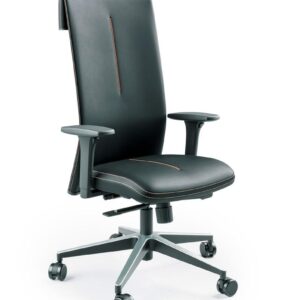 Poltrona Presidente Leef 45101 Syncron – braços 4D – base Twin alumínio preto